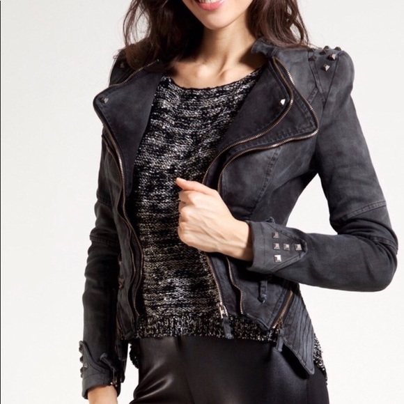Lookbook Store Jackets & Blazers - Lookbook Store Black Studded Denim Jacket